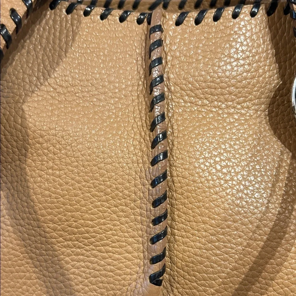 Brighton Tan Leather Shoulder Bag with Heart Charm